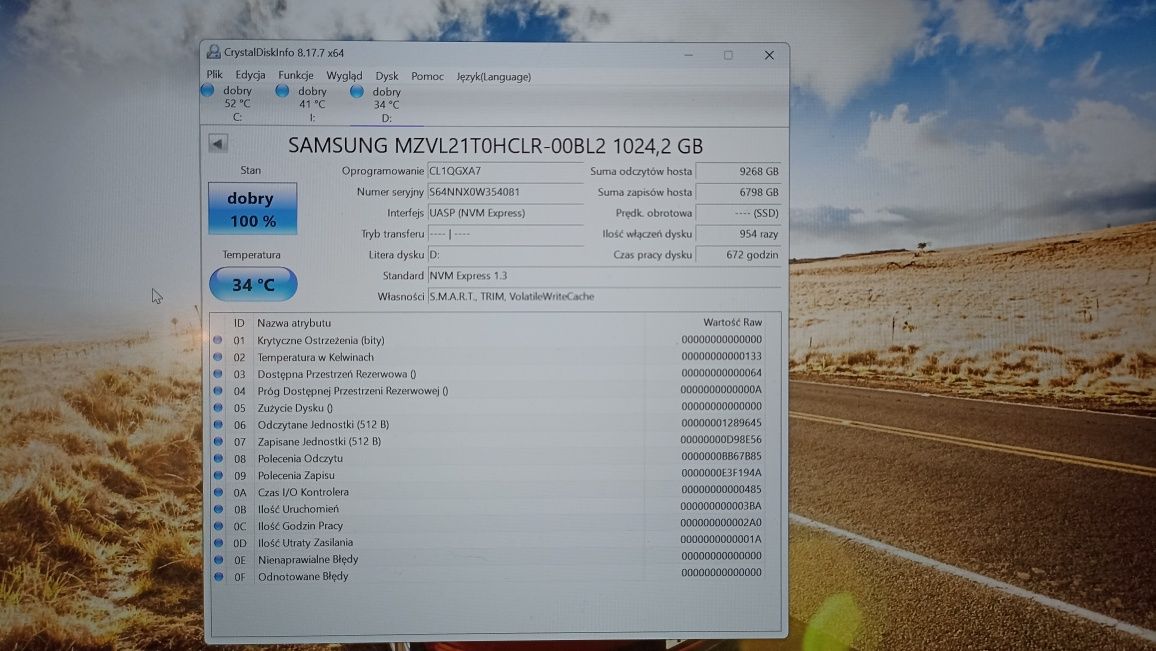 Dysk SSD Samsung PM9A1 1TB M.2 2280 PCI-E x4 Gen4 NVMe