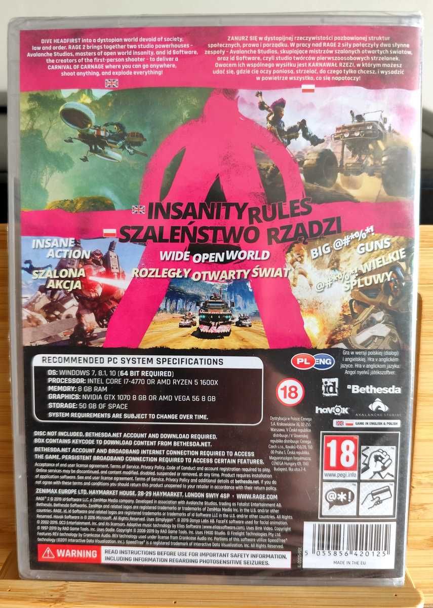 Gra Rage 2 PC Nowa w folii szybka wysyłka InPost