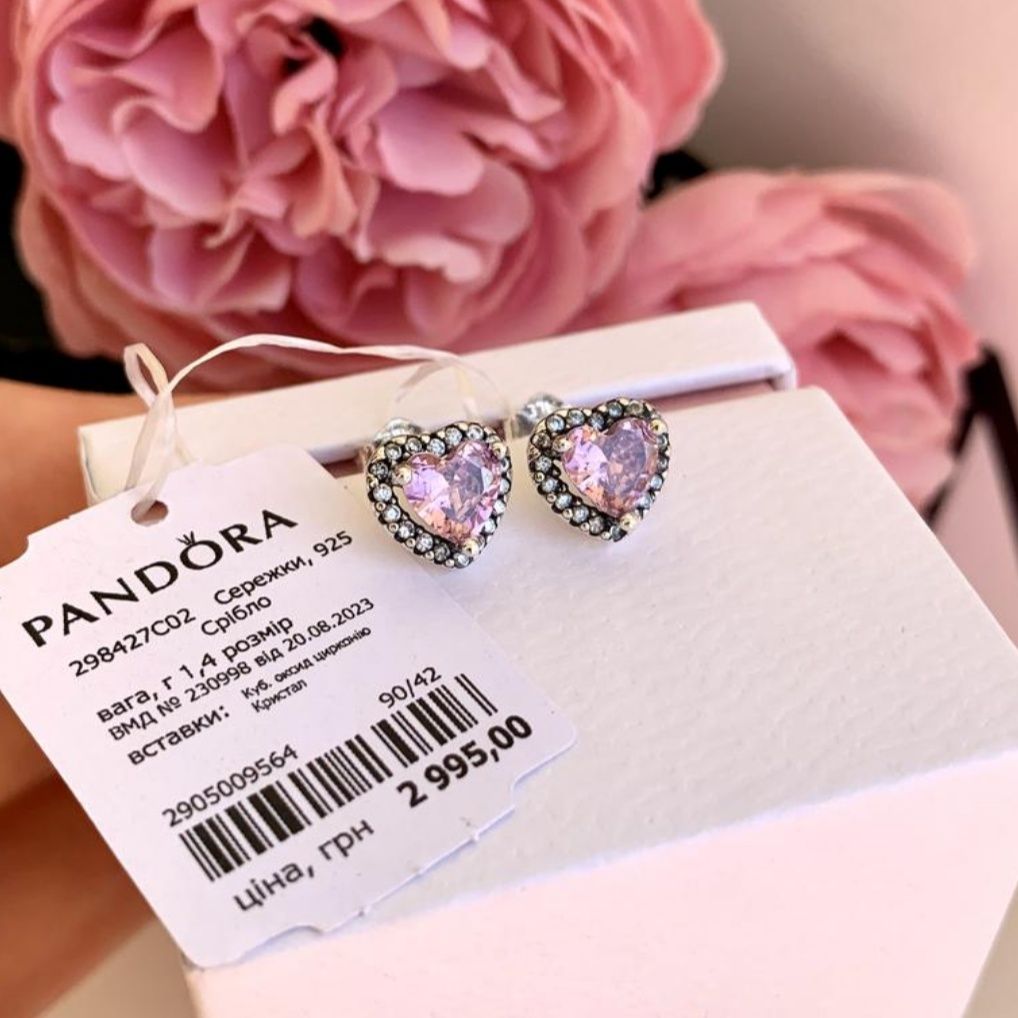 Сережки Пандора серьги pandora оригінал нові прикраси