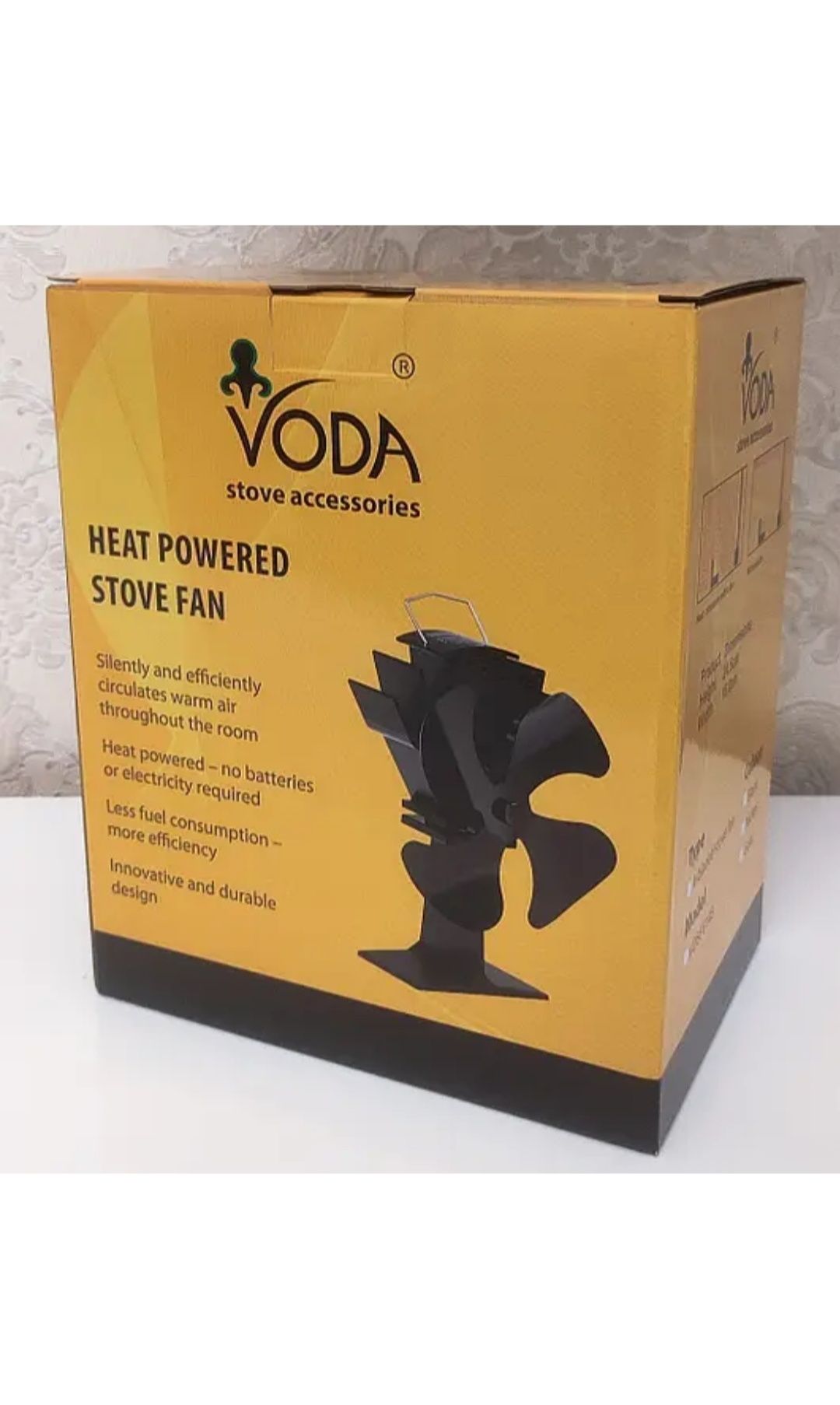 Каминный вентилятор VoDa Вентилятор для буржуйки камина печки