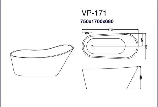 Ванна Veronis VP-171 (170x75x69)