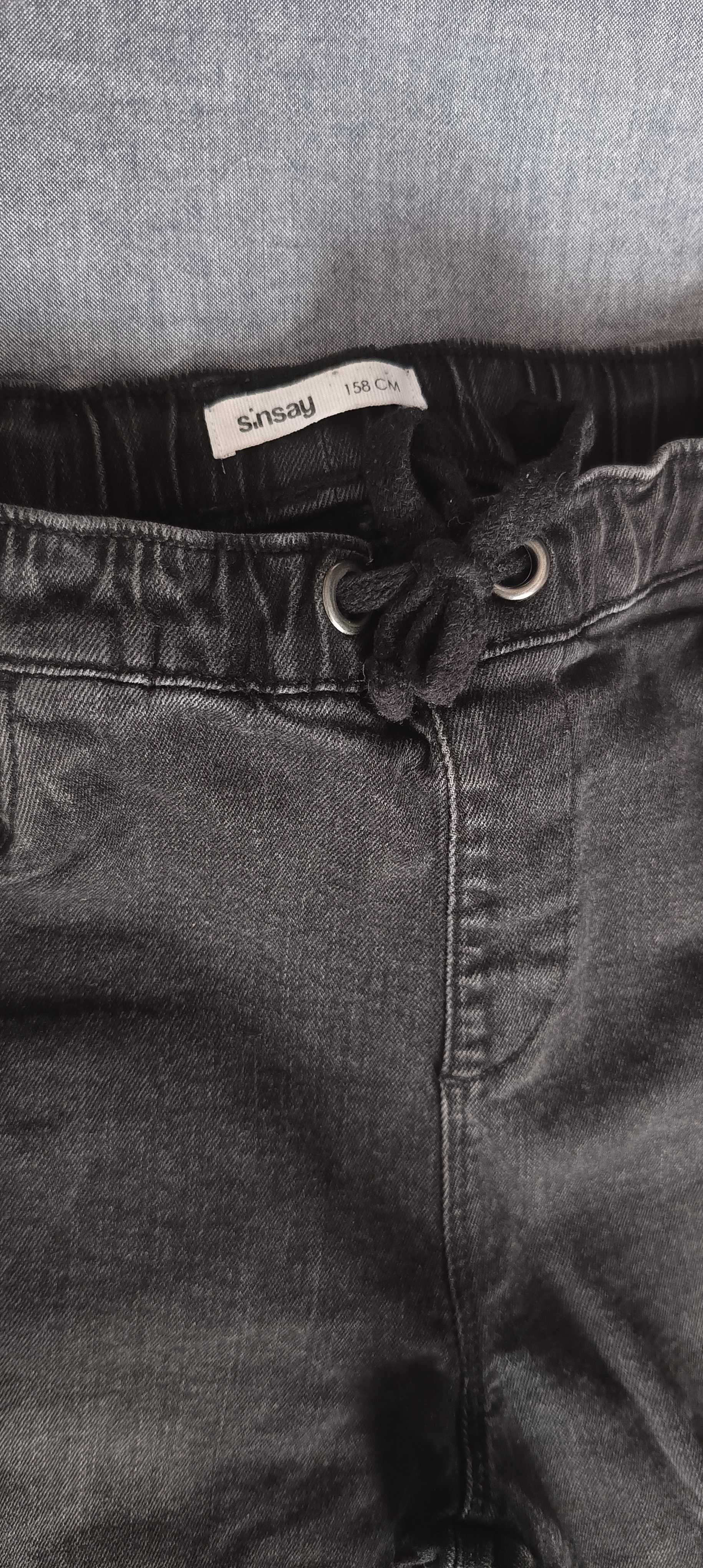 Spodnie jeans joggery Sinsay 158