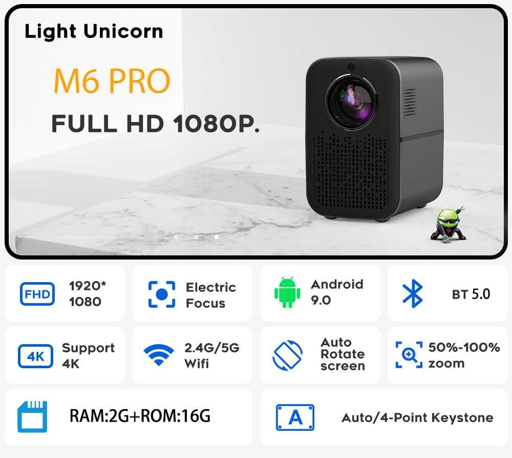 Video Projector 1080P LED 4K android