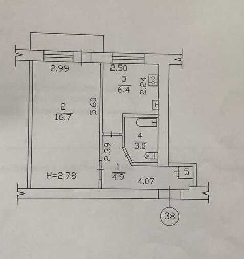 Власник продам 1к.квартира, ХТЗ, вул. Косарєва 40 цегляний  33,2 кв.м,