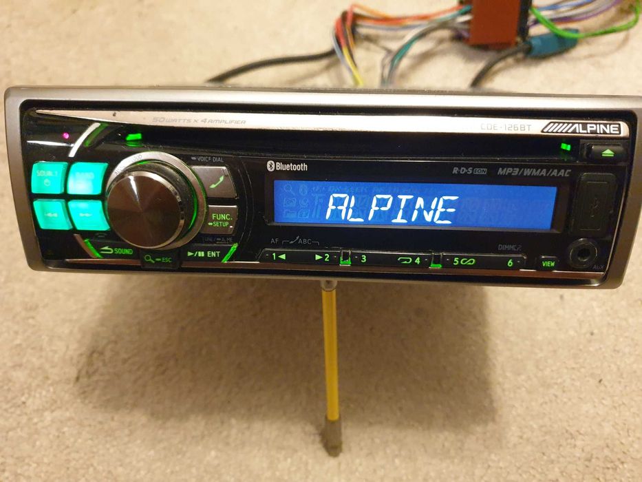 ALPINE CDE-126BT, Bluetooth, CD, ramki - b ładne