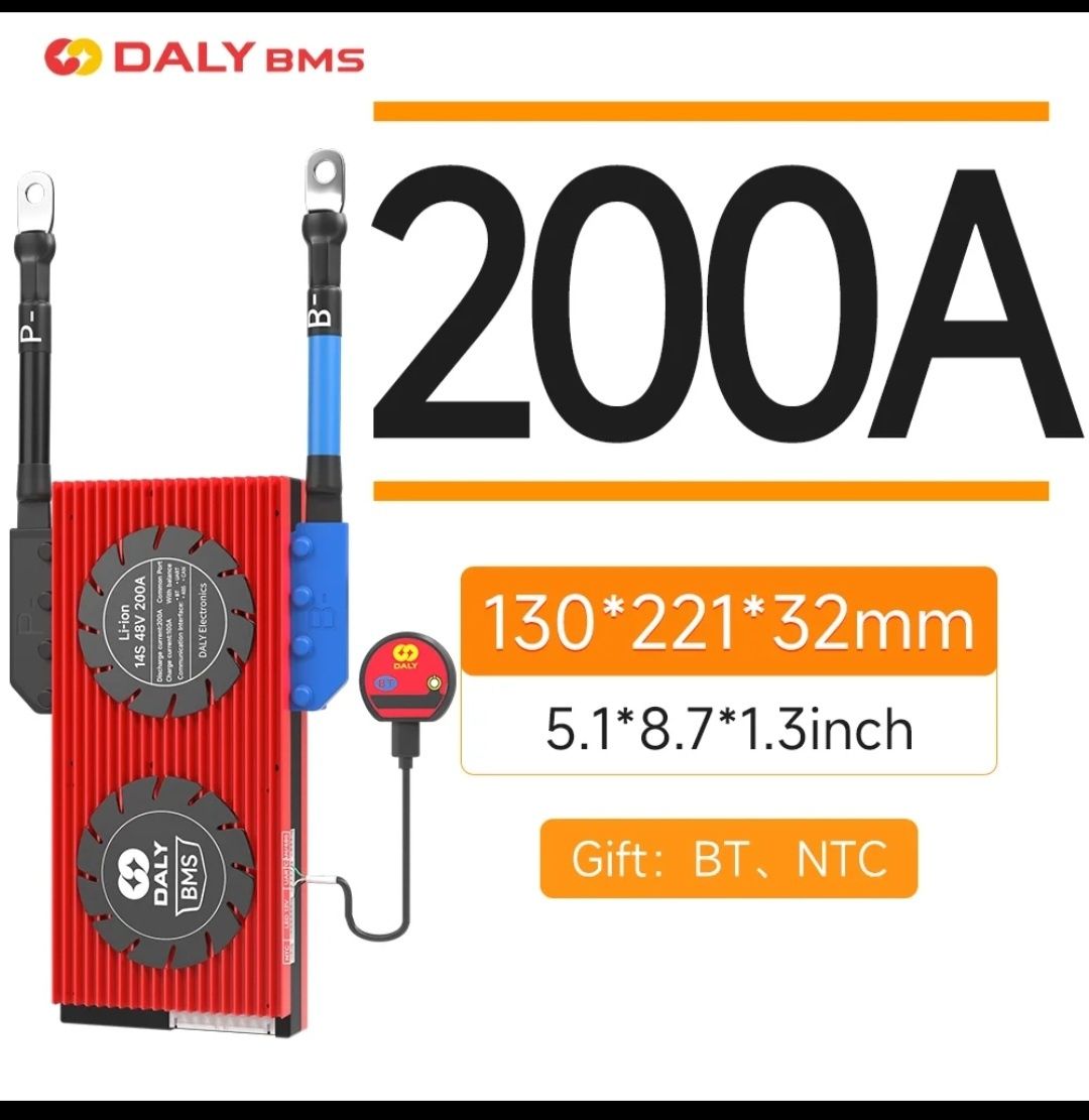 Активная Daly Bms smart плата + блютуз Lifepo4 250А,200А [ 4s/8s/16s]