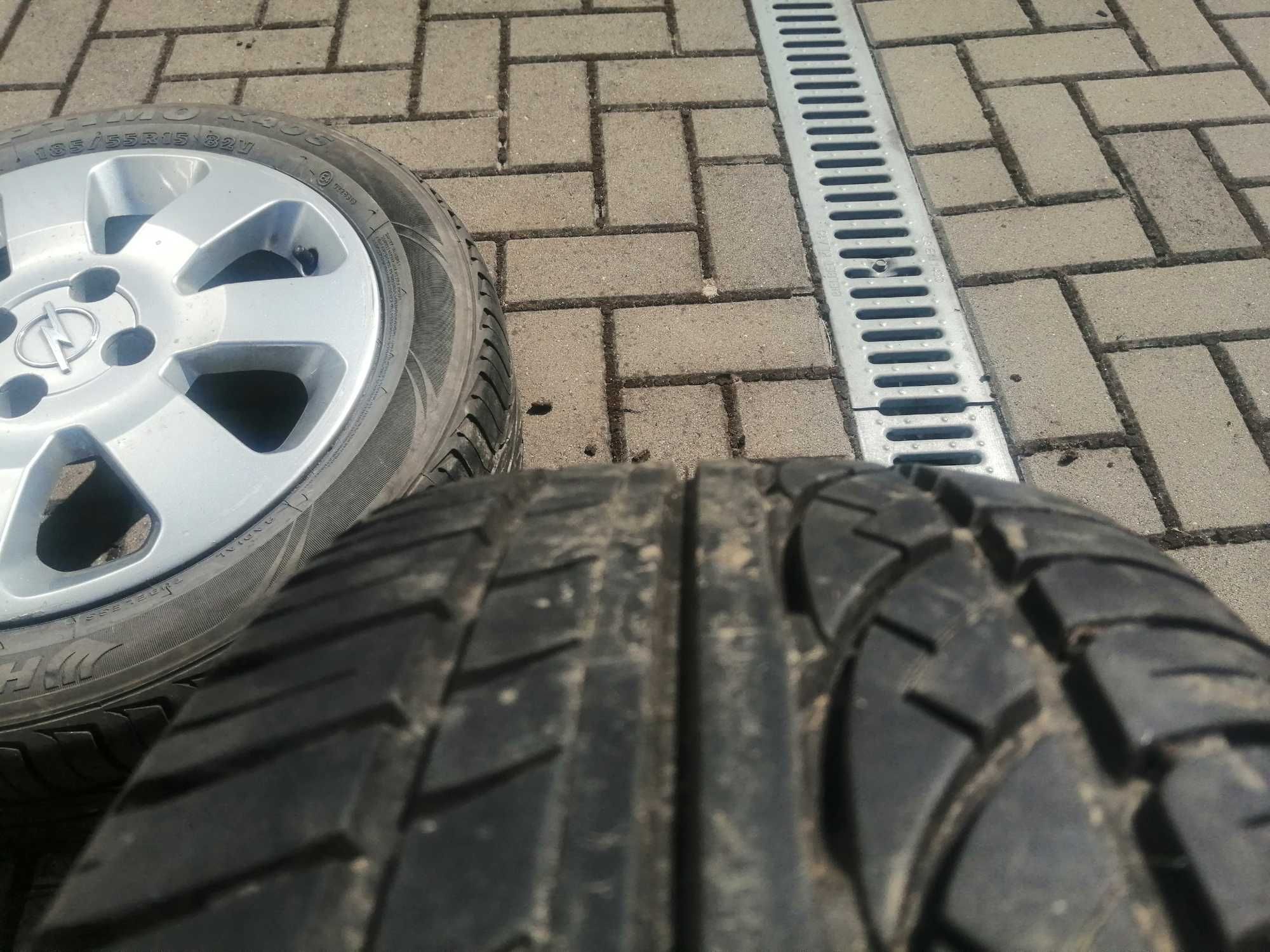 Oryginalne koła Opel 4x100 opony lato Hankook 185/55/15 bież.5mm