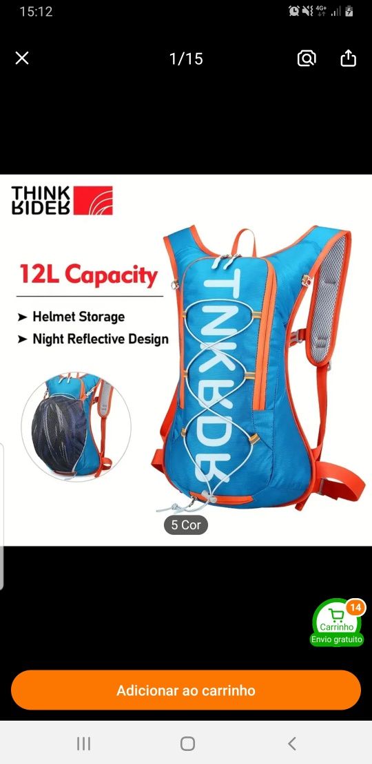 Mochila ergonômica  para desporto, bicicleta, caminhada,  etc.