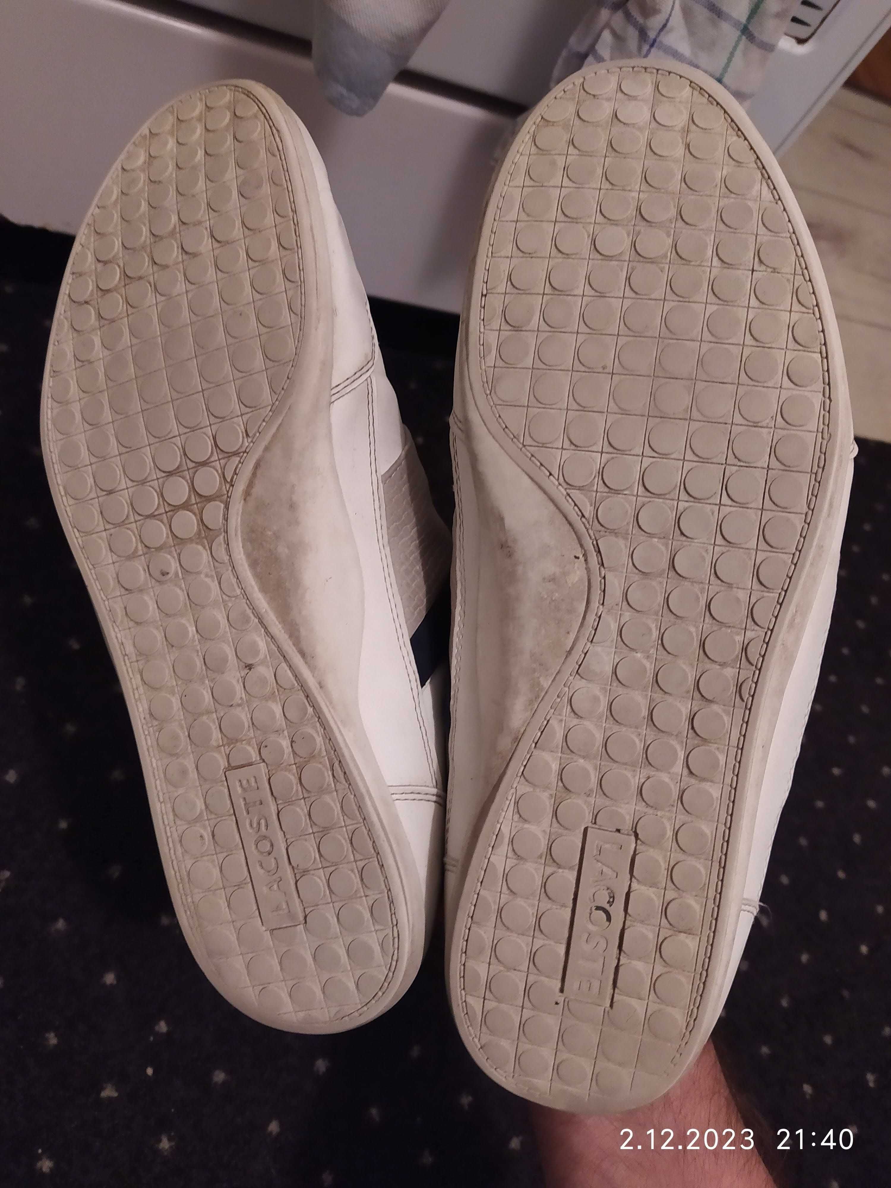 Sneakersy LACOSTE CHAYMON  skóra naturalna biale 44r 285mm