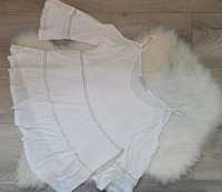 Biała, wiskozowa bluzka z odkrytymi ramionami, George, 44 (XXL małe)