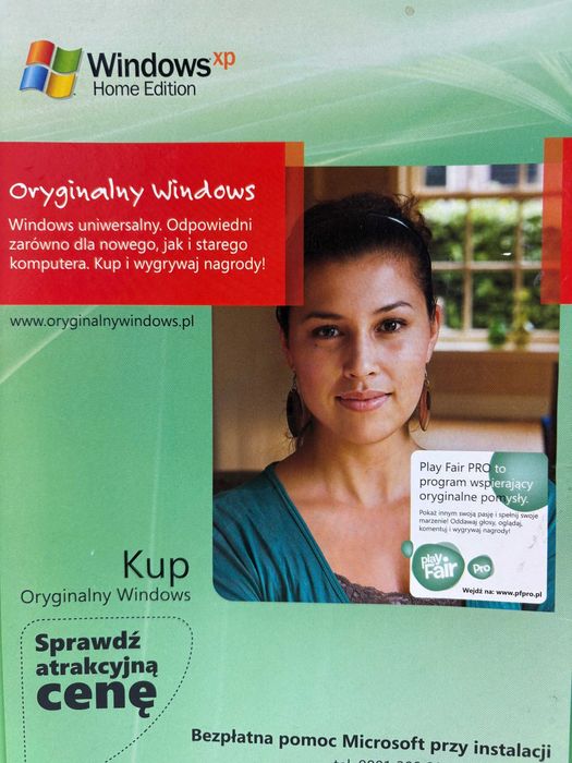System Windows XP Home PL - Oryginalne Pudełko Płyta Naklejka