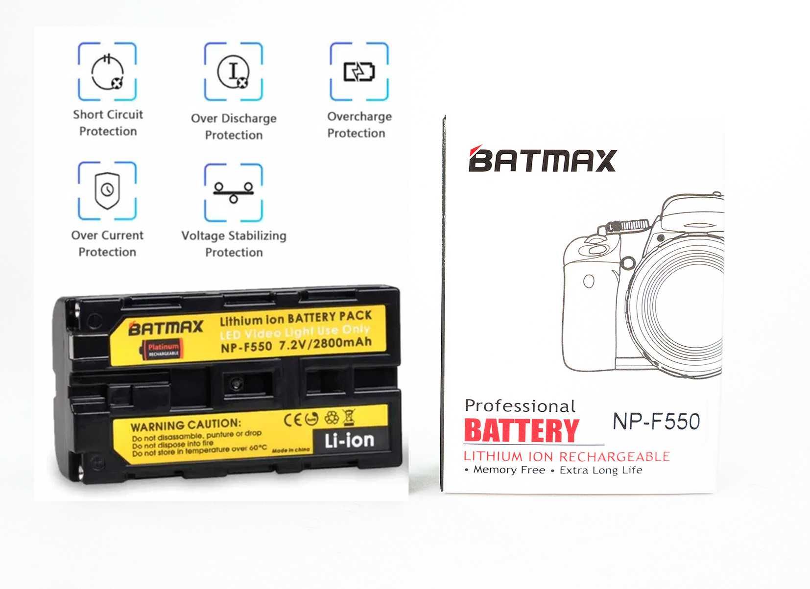 Акумулятор Batmax NP-F550 F570 NP-F750 батарея NP-F960 для відеосвітла