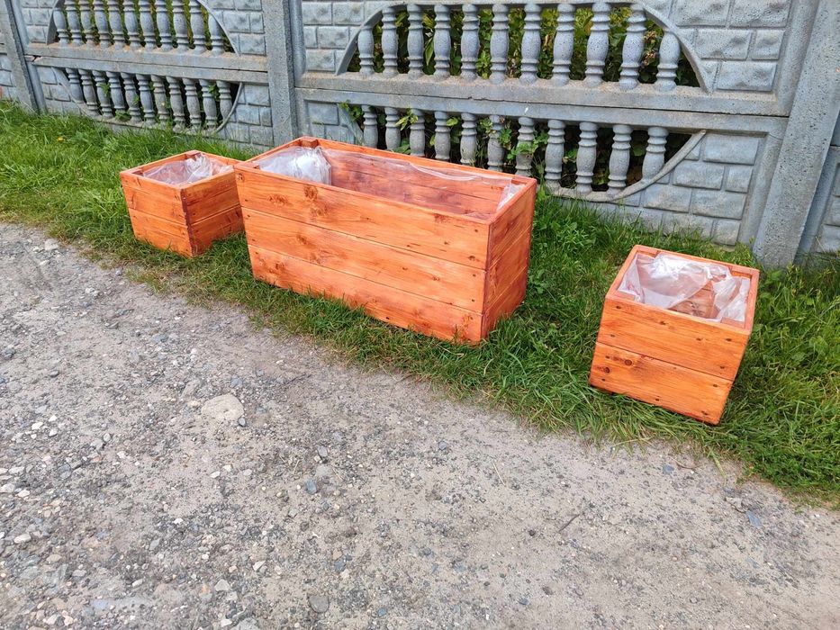 Doniczki drewniane donice ogrodowe xxl