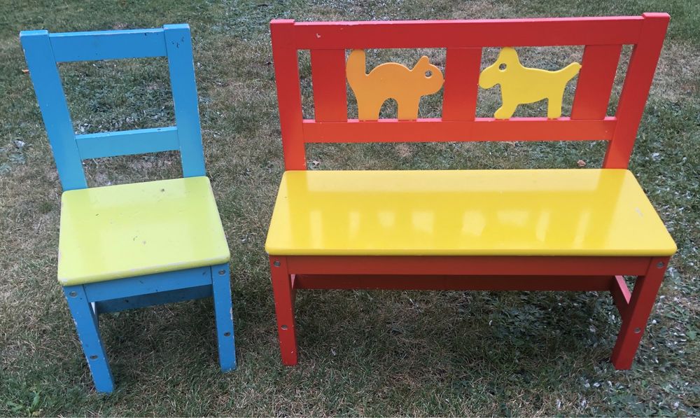 • Ławeczka i Krzesełko dla Dzieci - Mebelki Dziecięce - Przedszkole
