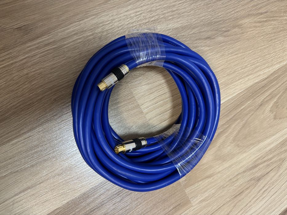 Kabel 10 m do video tv pozłacany wtyk 4-biegunowy mini DIN St/ St 10m