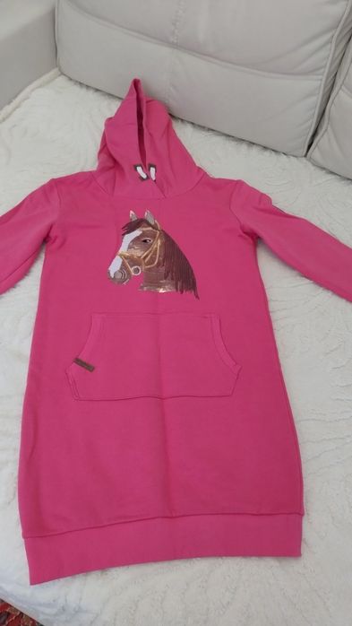 Плаття-туніка рожеве з паєтками, розмір S,  або 164