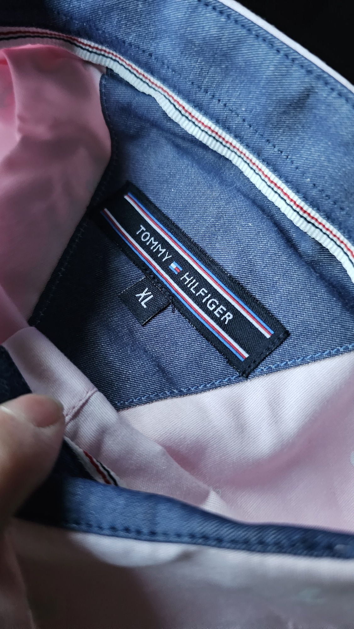 Koszula damska slim fit  xl 42 Tommy hilfiger th lv pudrowy róż