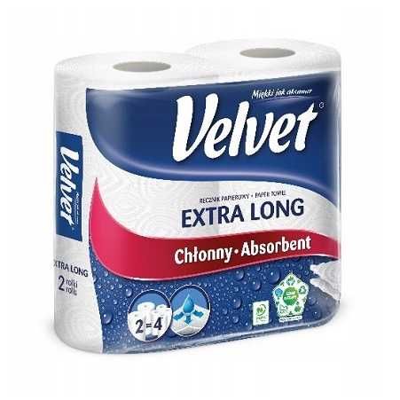 Ręcznik papierowy Velvet Extra Long 10 opak a'2 (22m) 2-war *celuloza