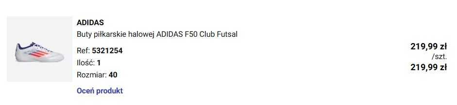 Halówki ADIDAS F50 Club Futsal 40