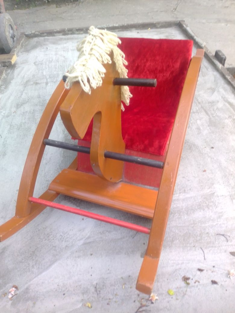 Игрушка СССР , кресло-качалка детское деревянное. 1976 г.