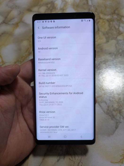 Смартфон Samsung Galaxy note9 6/128 робочий на запчастини екран цілий