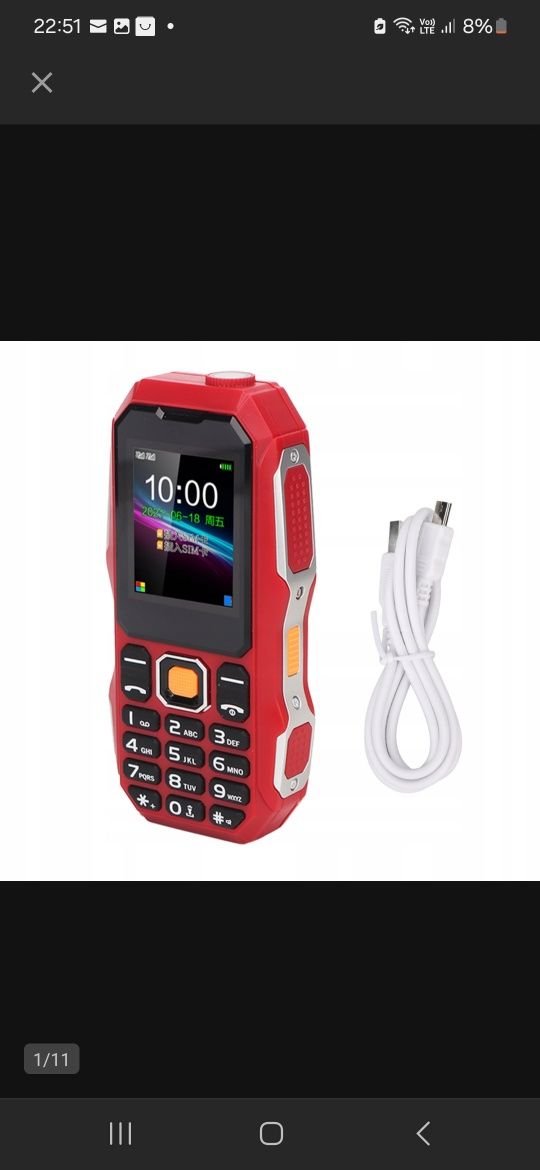 Telefon senior C5 5800  Dual Sim radio.mocny sygnał