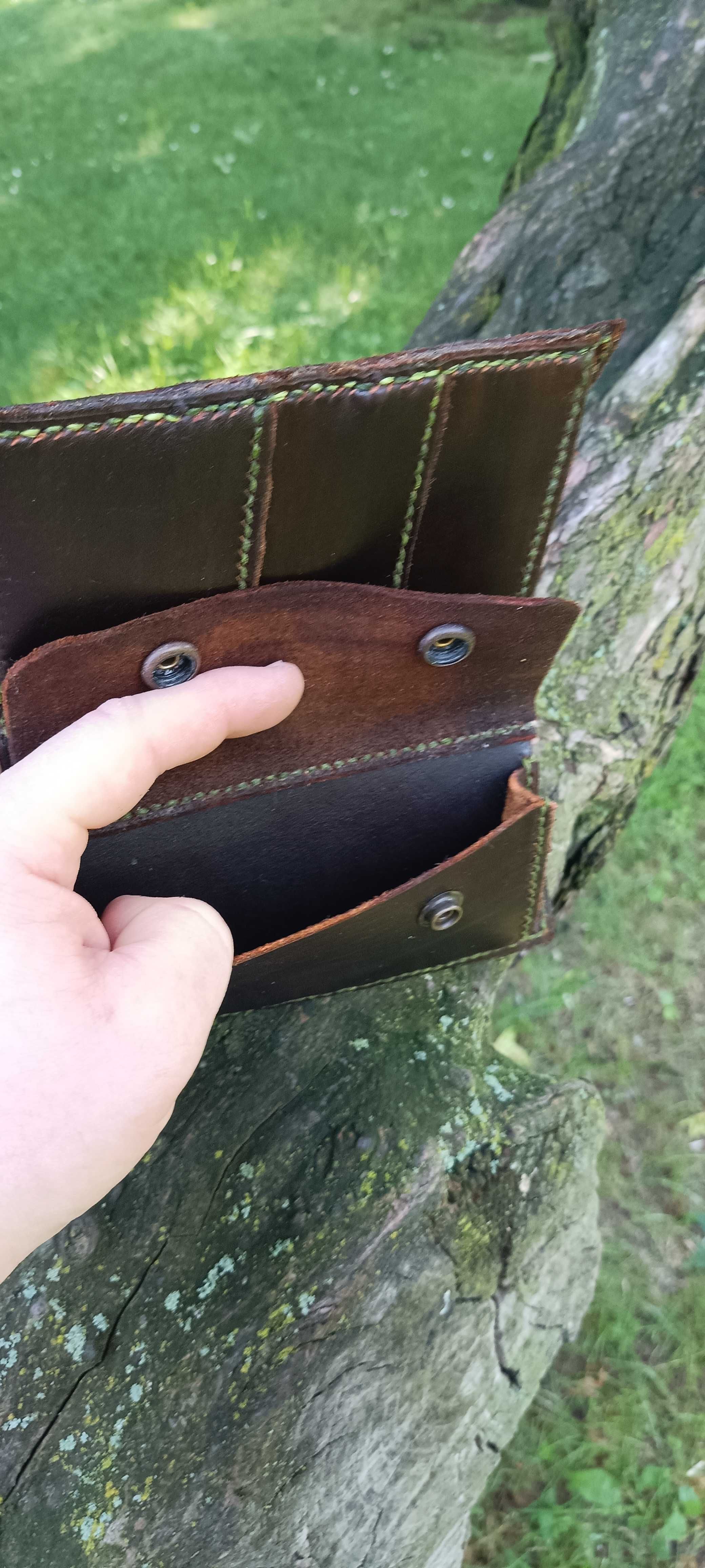 Ręcznie robiony portfel skórzany – naturalna skóra, unikat, handmade