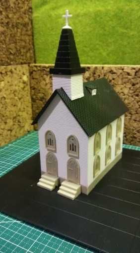 Domki Kościół Wieża Eaglemoss Lic; Faller H0 1:87 do sklejenia Nowe