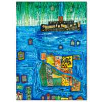 Friedensreich Hundertwasser abstrakcja 50x70 cm + plakat bez ramy