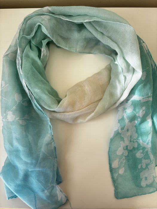Lenço echarpe verde agua