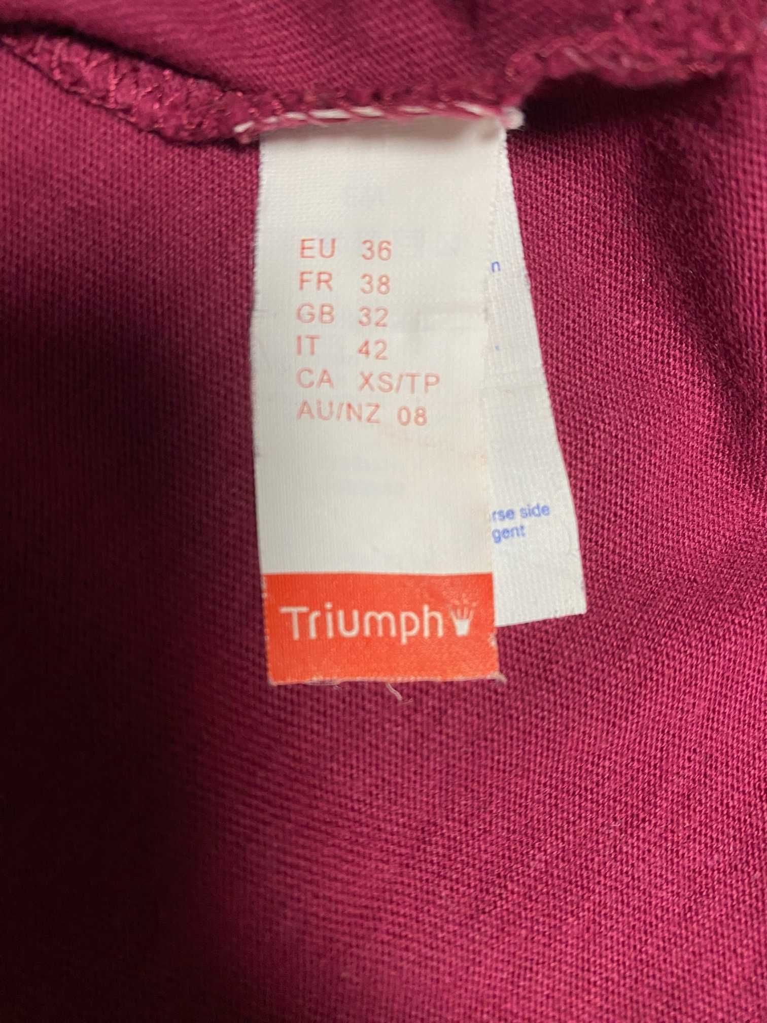 Піжама, костюм для відпочинку з бавовни Triumph, бордо, XS