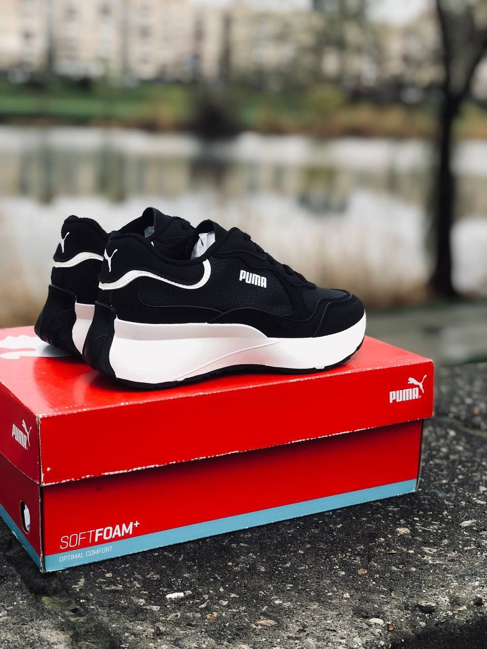 ХИТ СЕЗОНА! Черно-белые женские кроссовки Puma, топ качество 35-41 р.