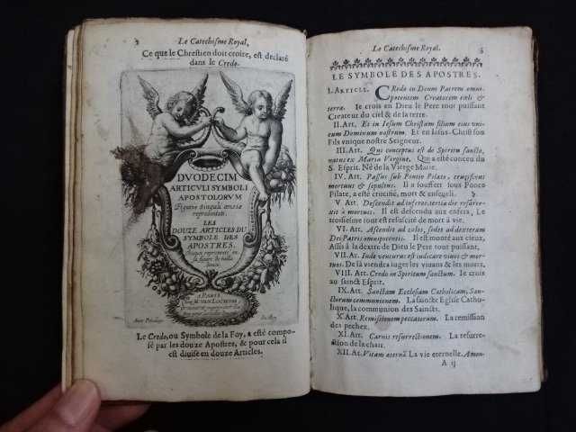 RARA 1.ª edição do Catecismo Real de Amable Bonnefons. 1647.