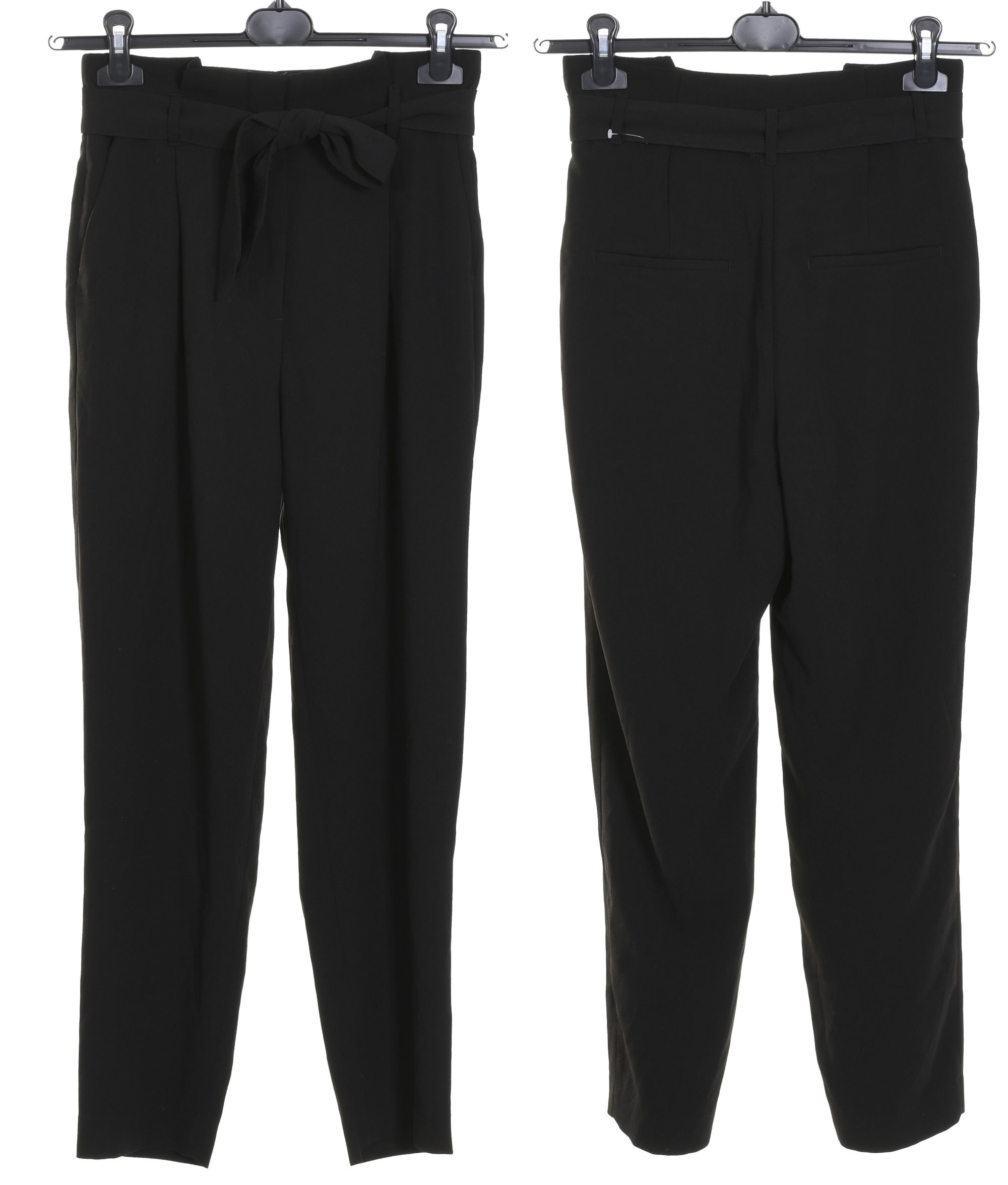 H&M eleganckie czarne spodnie damskie z zaszewkami wysoki stan r. 34