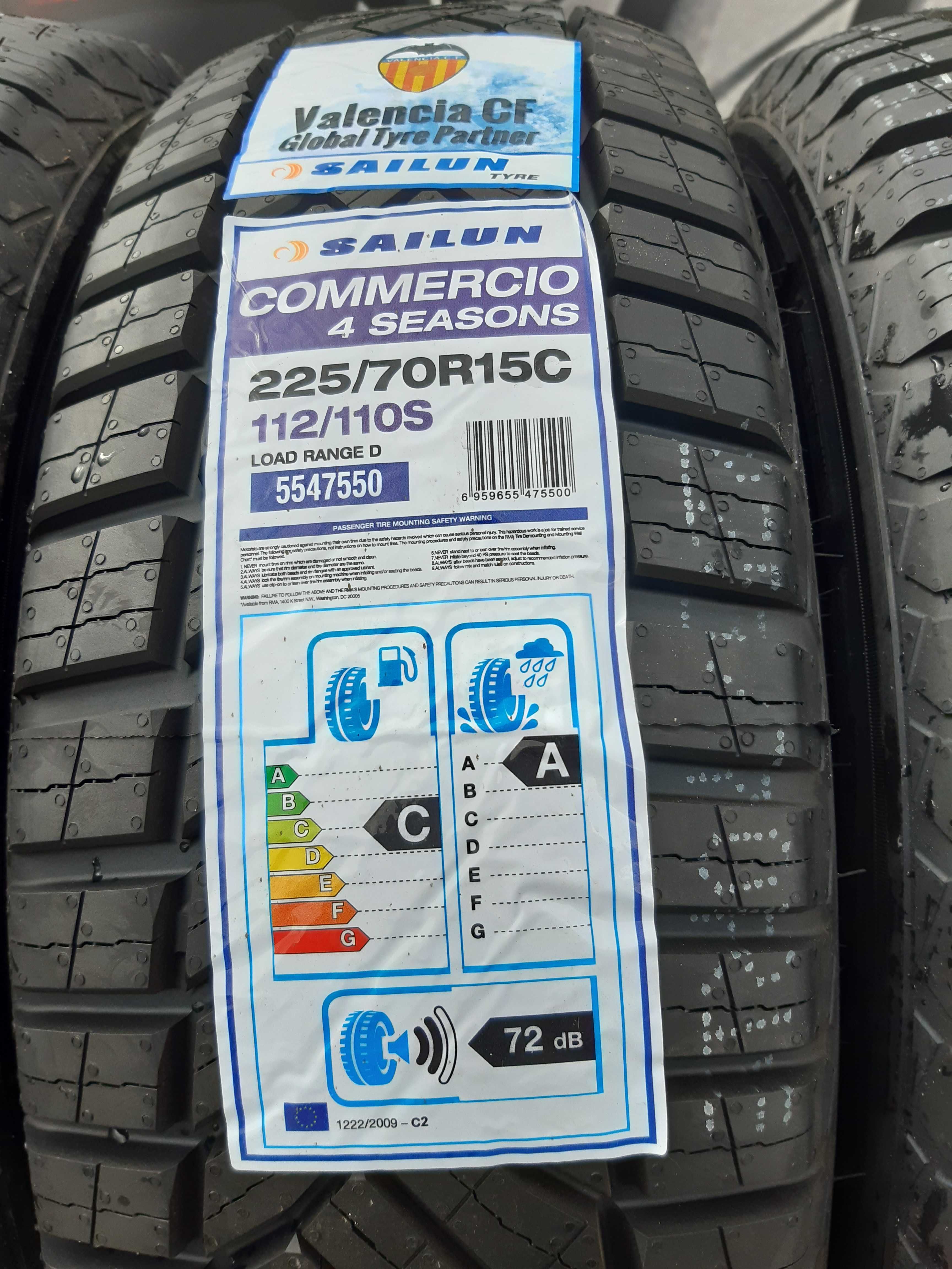 4x Opona Wielosezonowa 225/70 R15C 112S Sailun Commercio 4s Gwarancja
