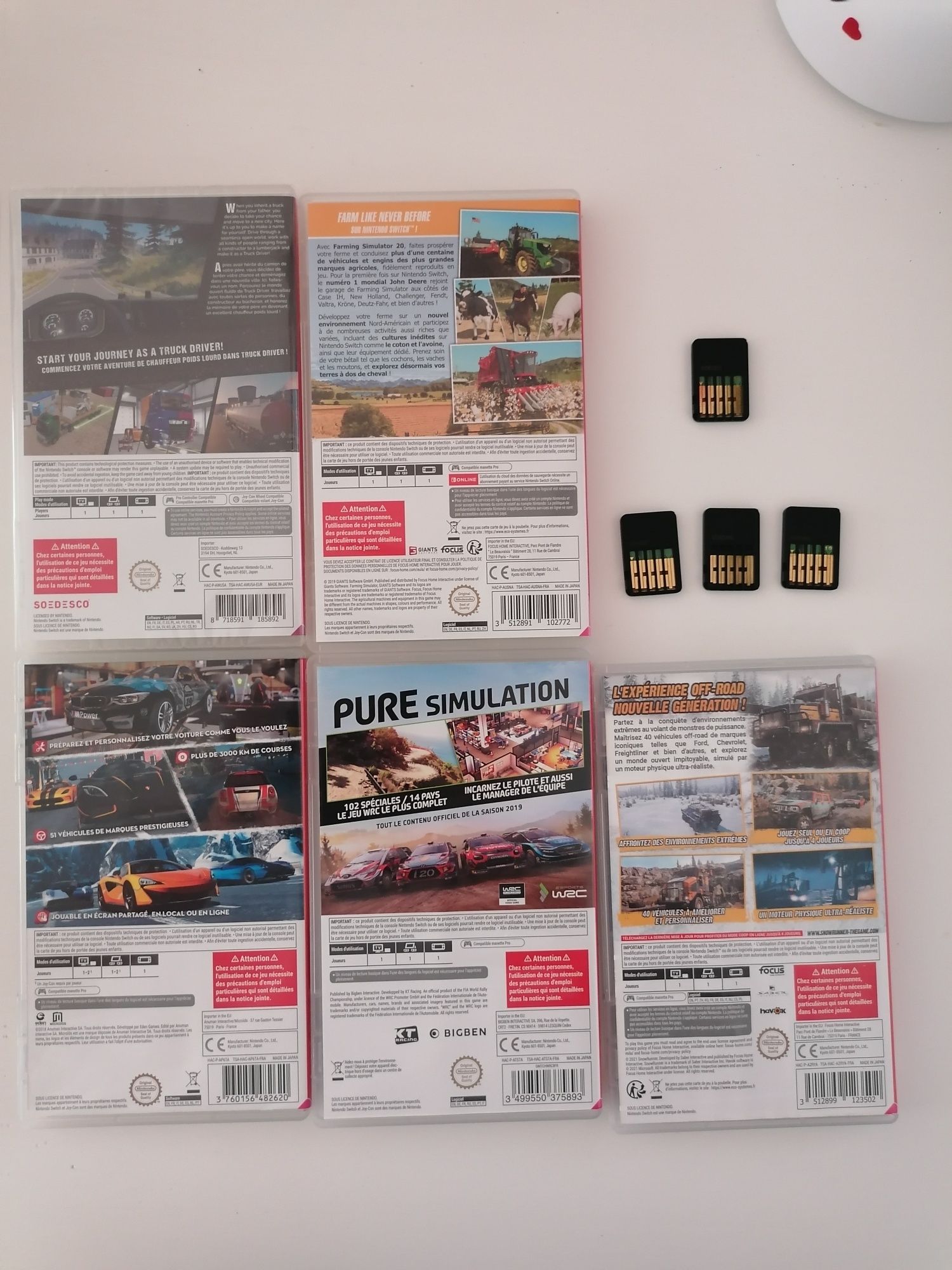 Nintendo switch WRC 8 / Farming Simulator 20 / Gear Club 2 /Snowrunner