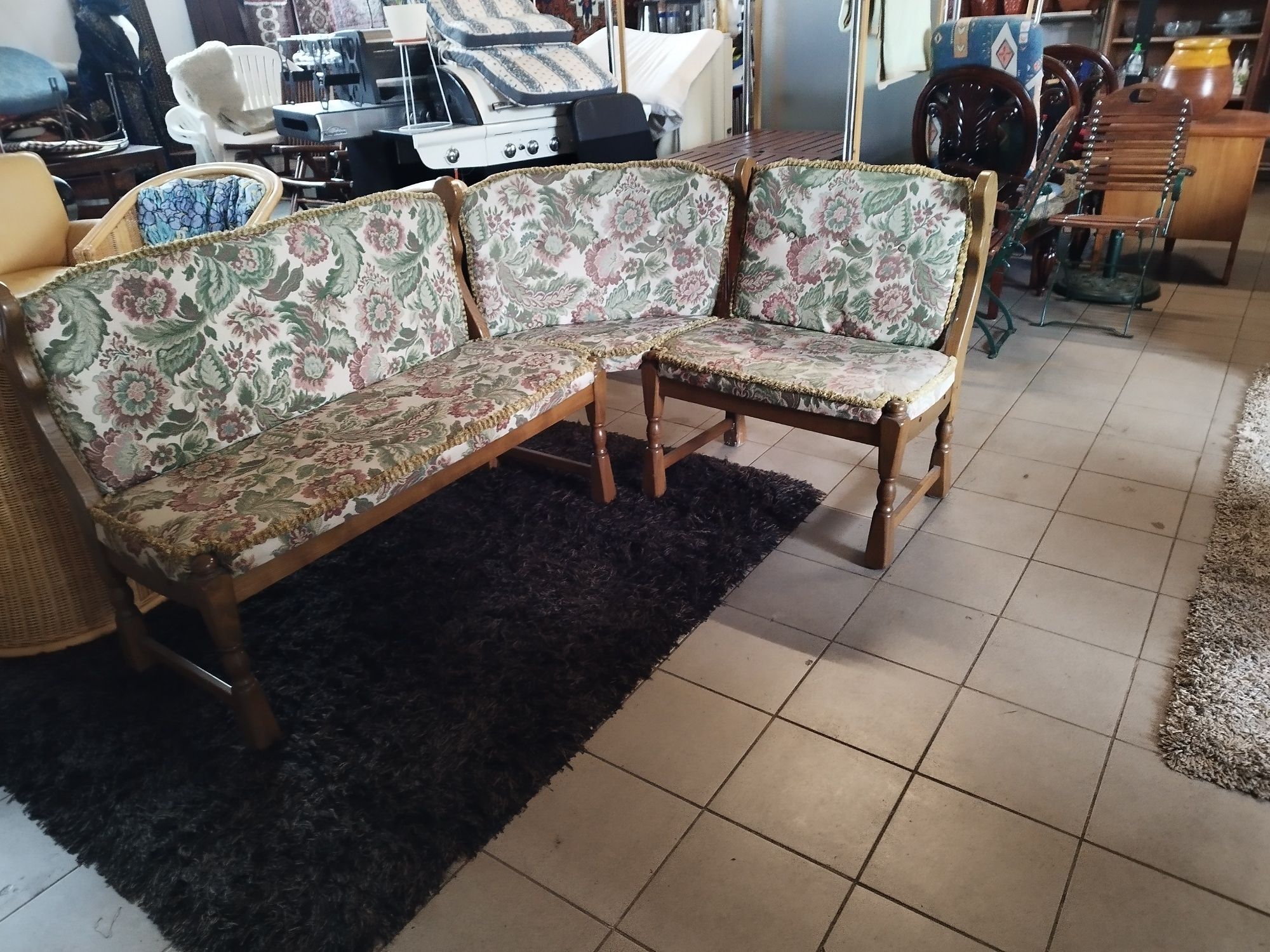 narożnik dębowy antyk Vintage kuchnia salon taras