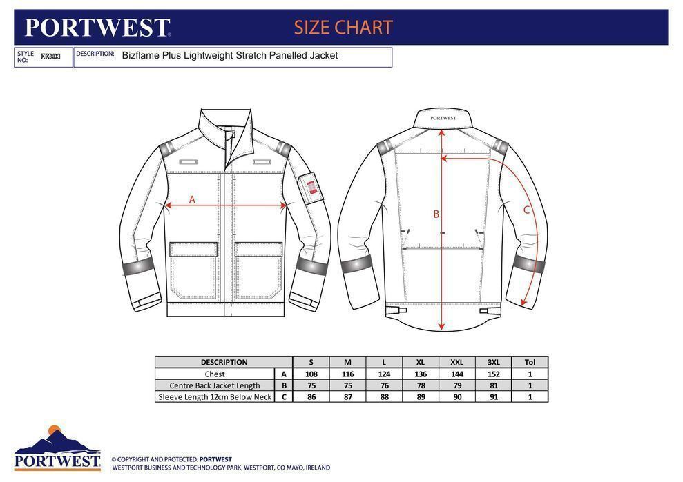 Portwest FR601 Bluza robocza trudnopalna Stretch granatowa r.S