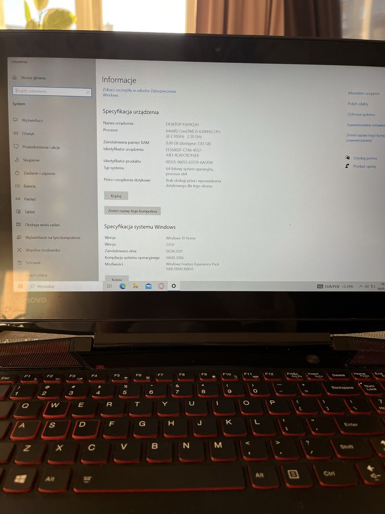 Sprzedam Laptop Lenovo Y700-15isk FullHD