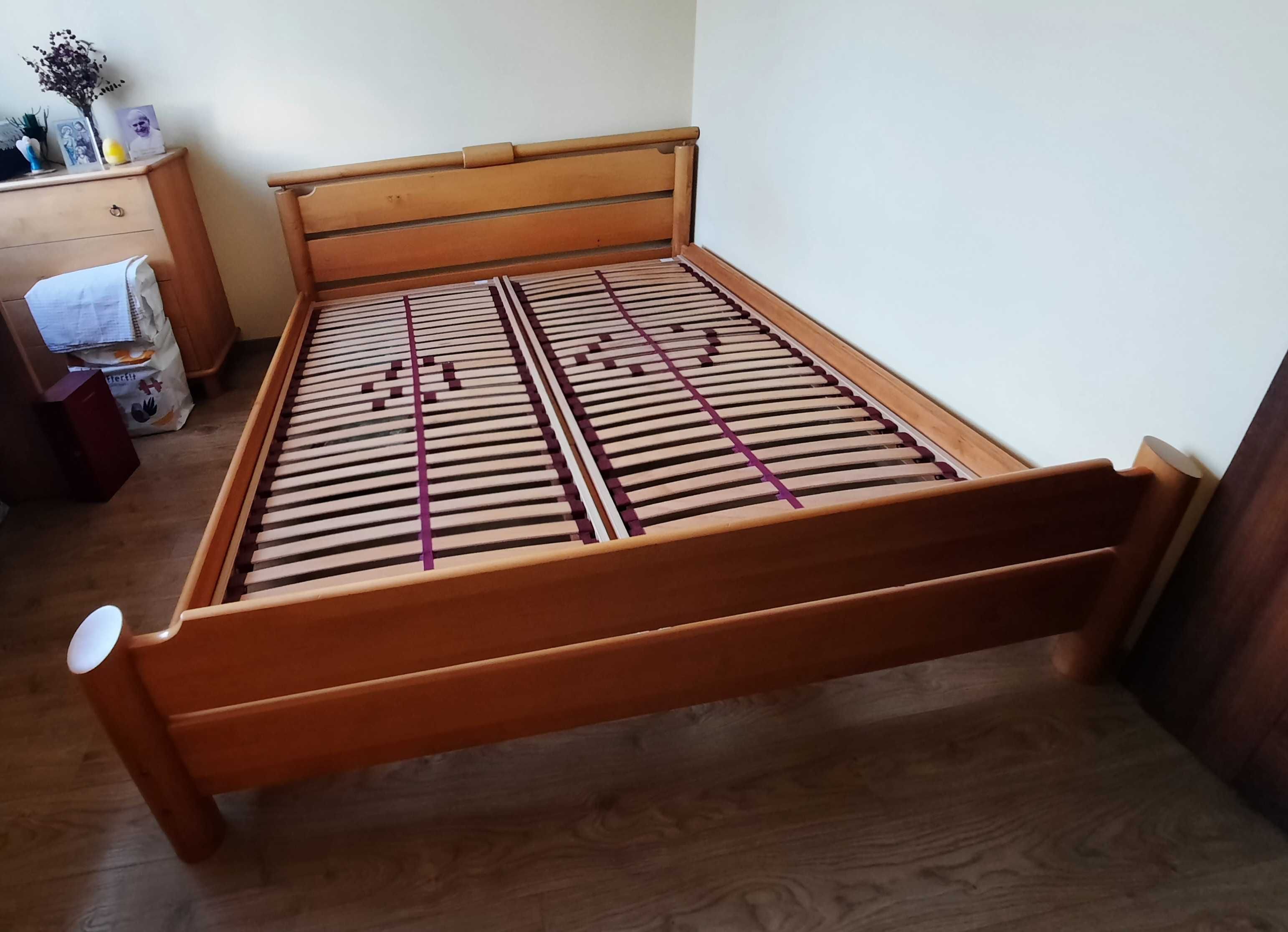Łóżko sypialniane OLAF STOLPRODEX 160x200 Z DREWNA LITEGO ze stelażem