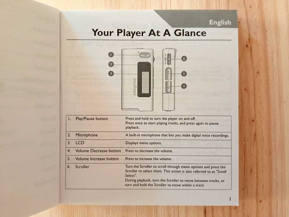 Manual Leitor de MP3 - Creative Zen Nano Plus