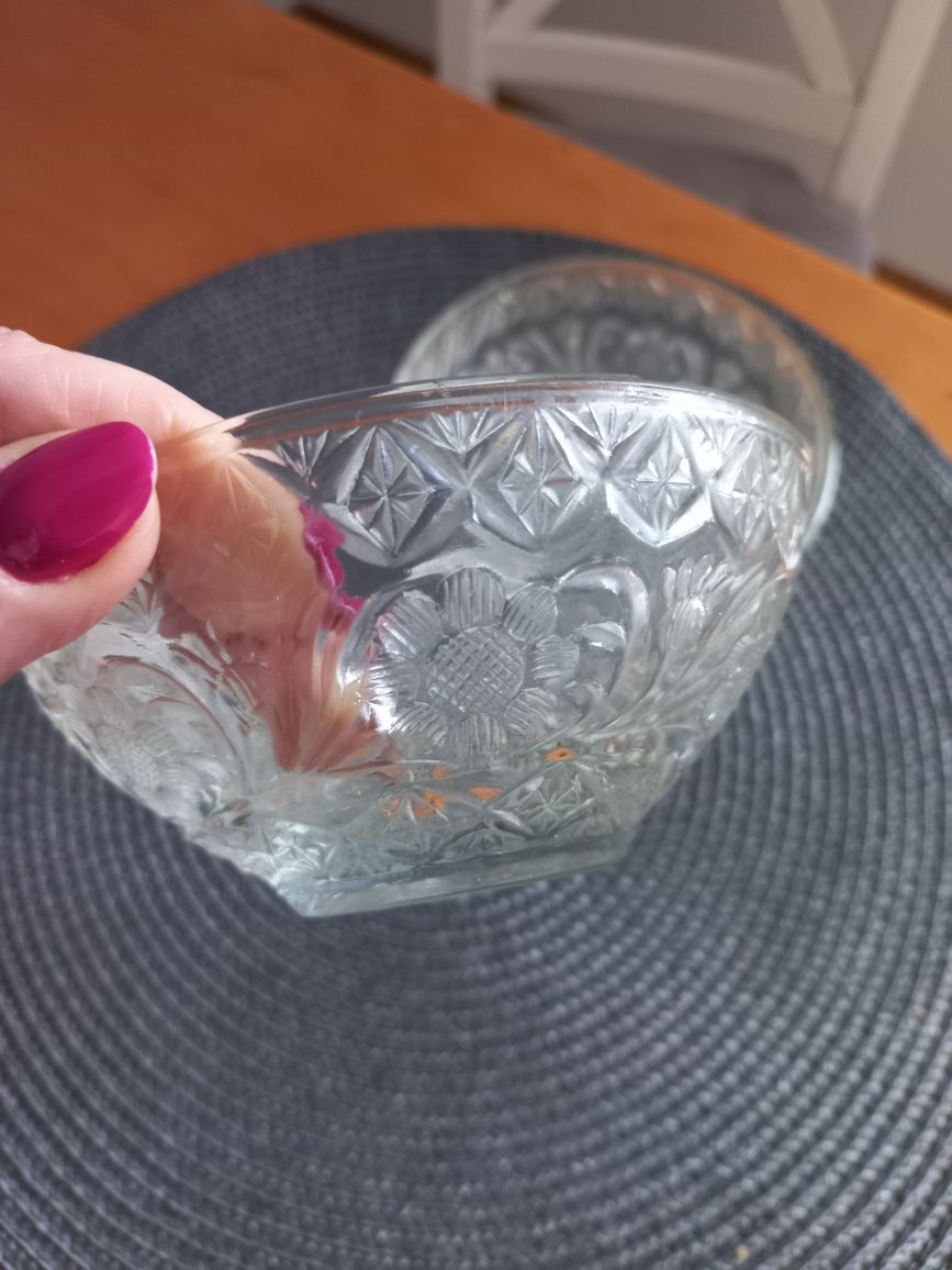 Miseczki pucharki na lody kryształ z huty ząbkowice PRL