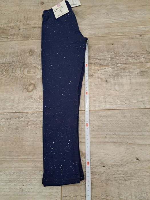 Getry/ legginsy ocieplane - granat z drobinkami - rozm 116