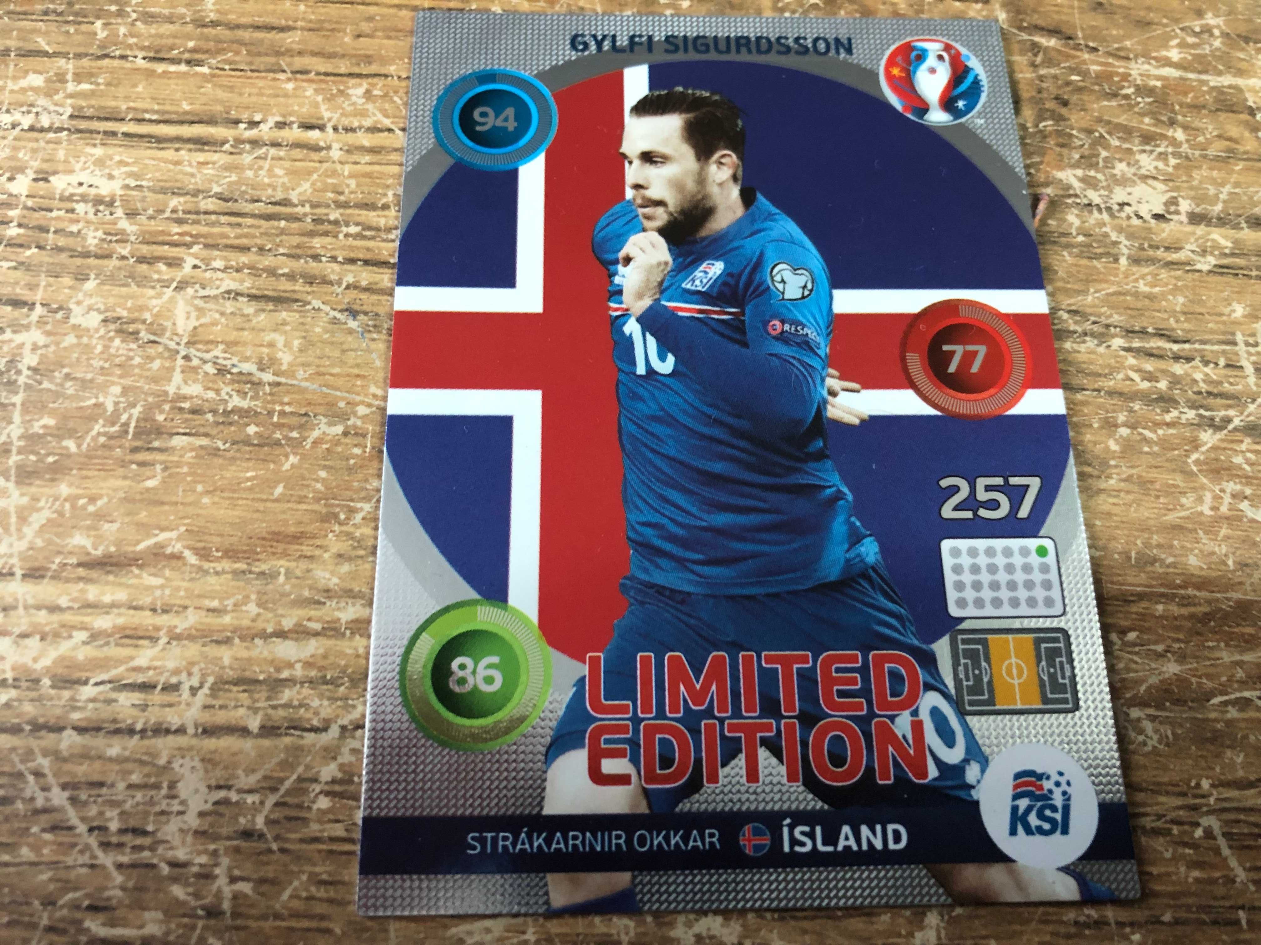 Panini UEFA Euro France 2016 Adrenalyn XL limited Gylfi Sigurdsson