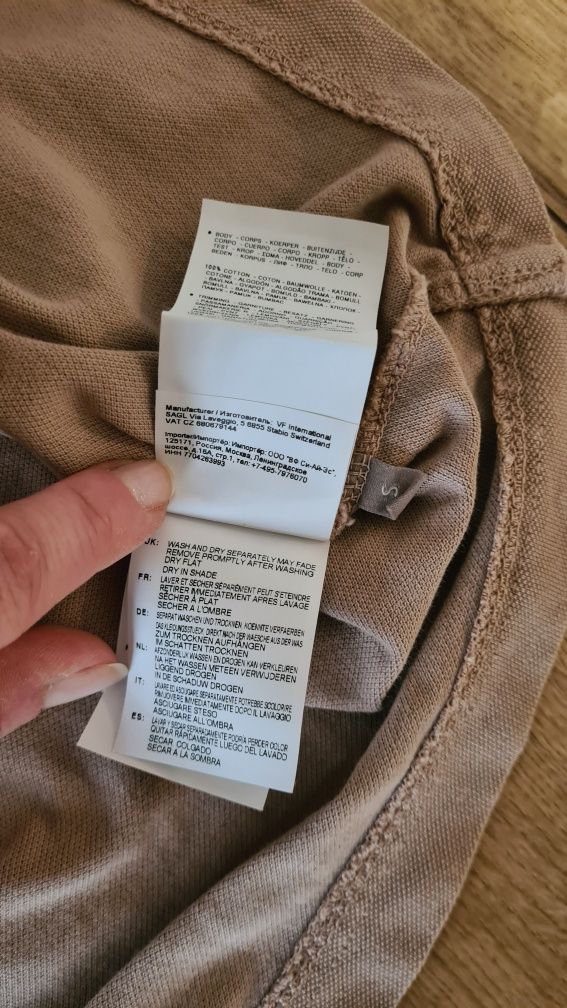 Koszulka T-shirt tee polówka Napapijri. Beżowa Kawowa. Rozmiar S / M.