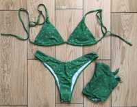 Zielone bikini, strój kąpielowy w kwiaty z paero Shein XL