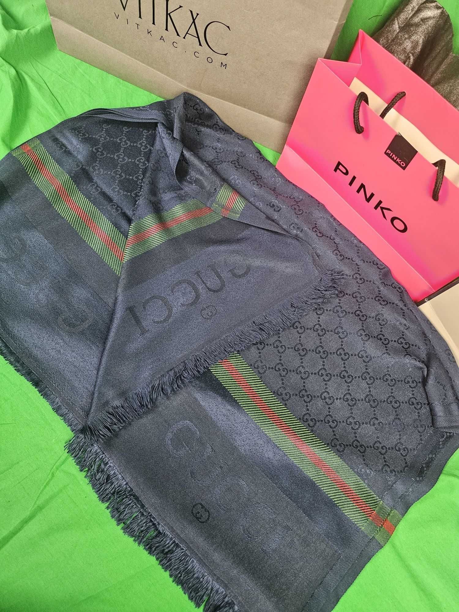 Szalik chusta Louis Vuitton LV nowość logowane bawelna Gucci unisex