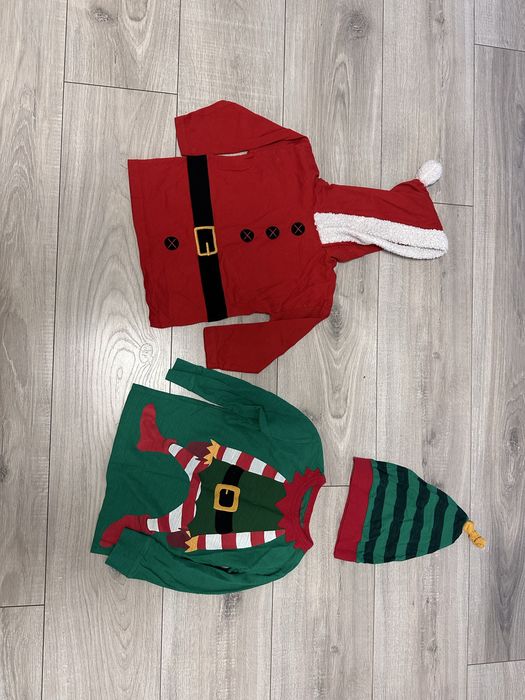 Кофта новогодняя лонгслив Санта 98 Эльф с шапочкой 104 Next