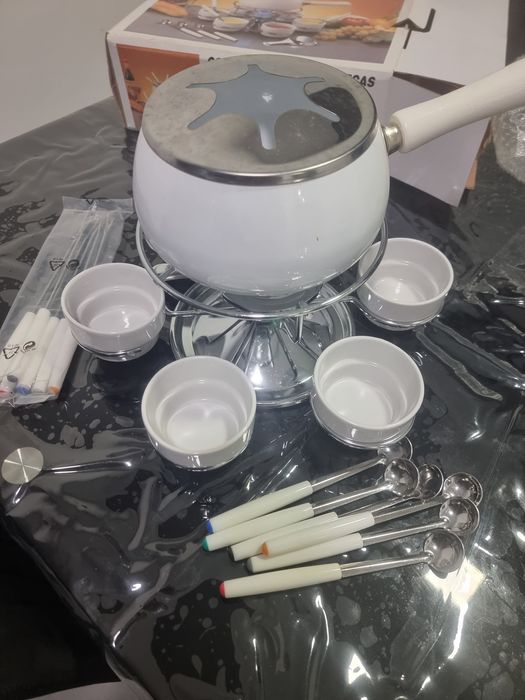Conjunto fundue esmaltado