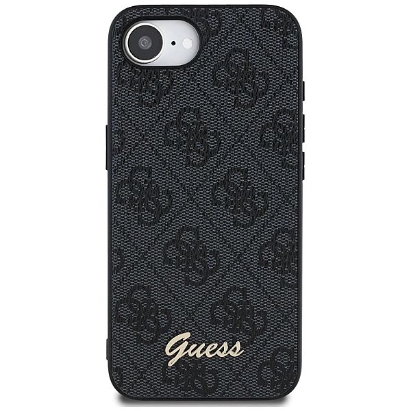 Etui Guess 4G Script Logo MagSafe na iPhone 16e - czarne